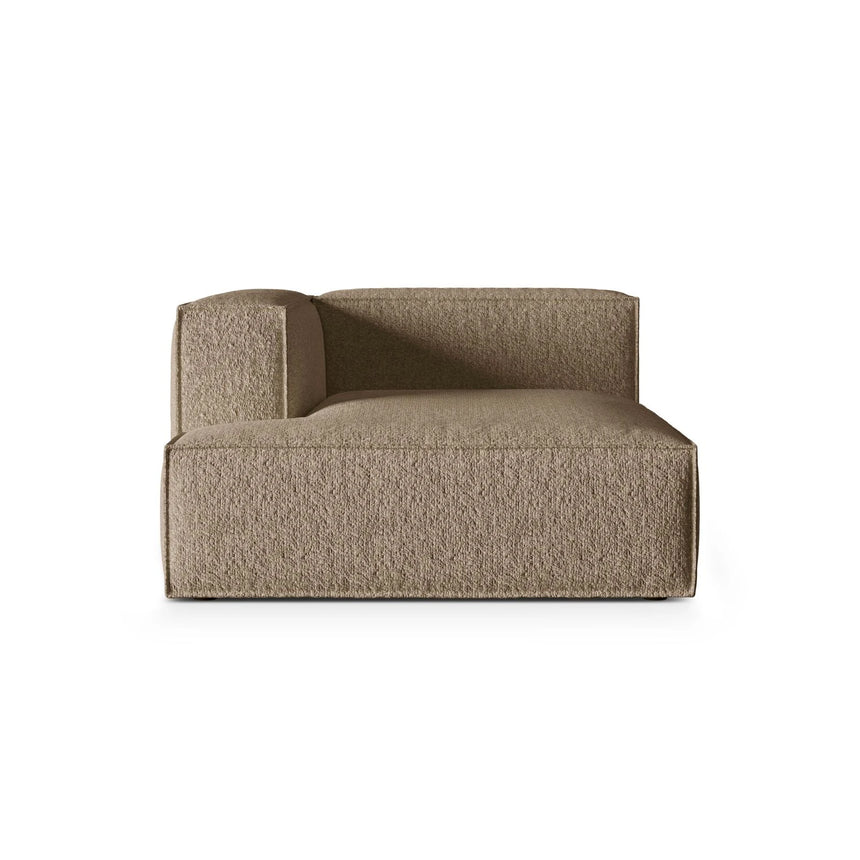 Nuria Modulares Sofa Sitzelement, Linke Seite, aus Boucle in Cappuccino (Monet Cappucino), 147x127 cm von Micadoni – Bild 1