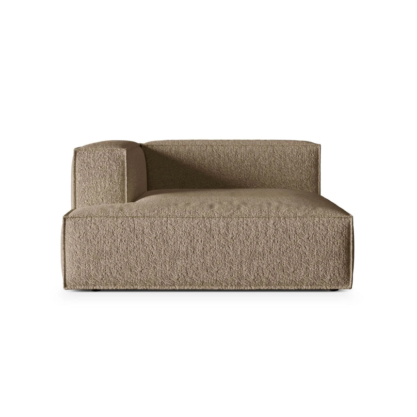 Nuria Modulares Sofa Sitzelement, Linke Seite, aus Boucle in Cappuccino (Monet Cappucino), 147x147 cm von Micadoni – Bild 1