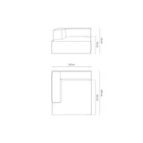 Nuria Modulares Sofa Sitzelement, Linke Seite, aus Boucle in Elfenbein (Monet Nata), 147x127 cm von Micadoni – Bild 2