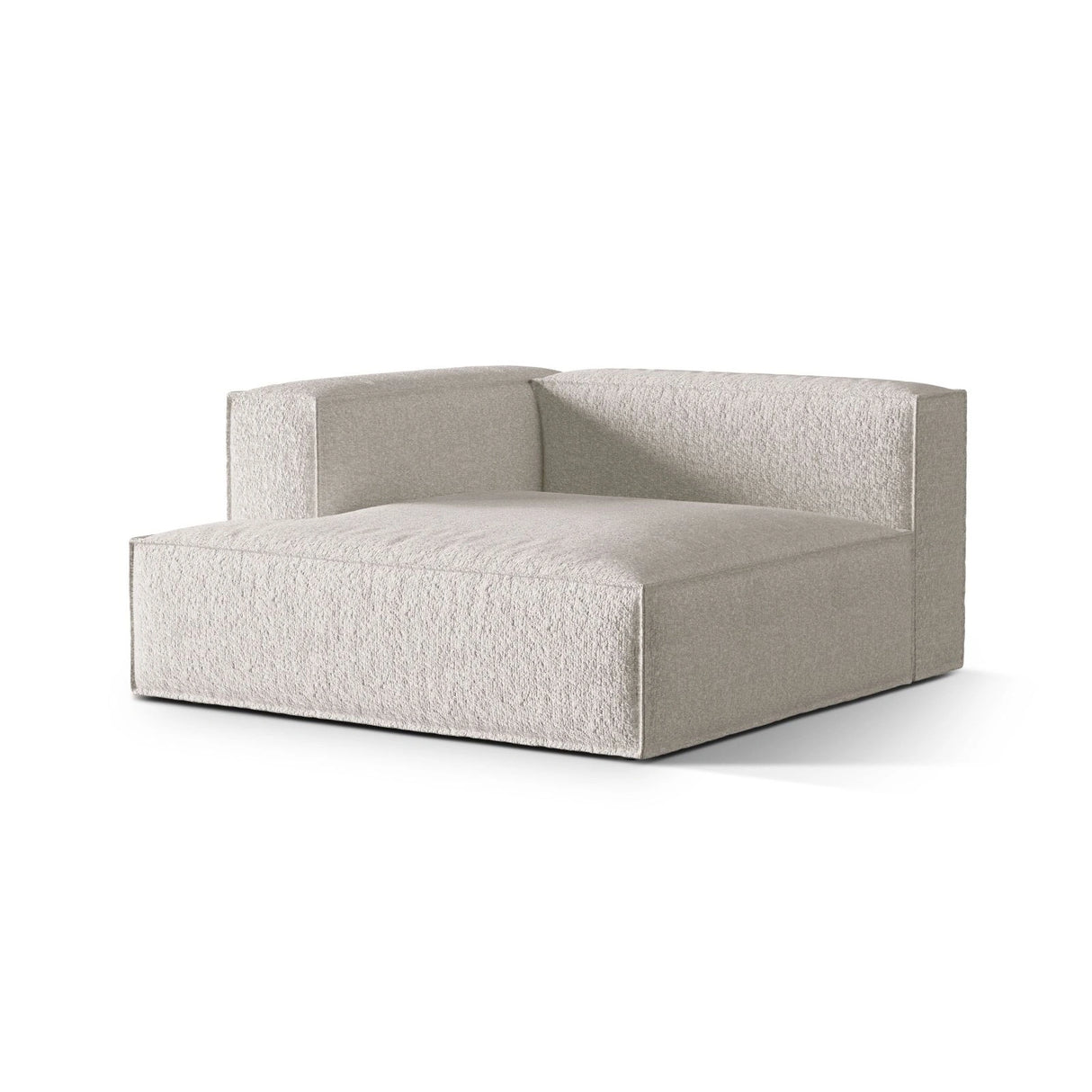Nuria Modulares Sofa Sitzelement, Linke Seite, aus Boucle in Grau Beige meliert (Monet Pearl), 147x147 cm von Micadoni – Bild 3