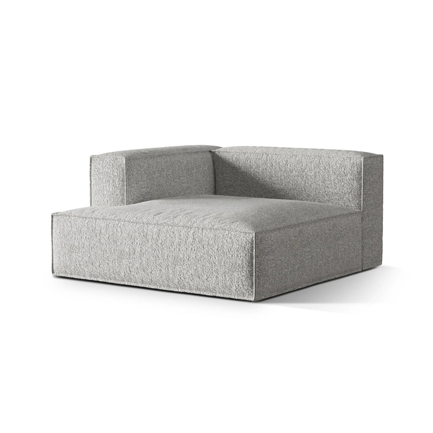 Nuria Modulares Sofa Sitzelement, Linke Seite, aus Boucle in Silber (Monet Silver), 147x147 cm von Micadoni – Bild 3