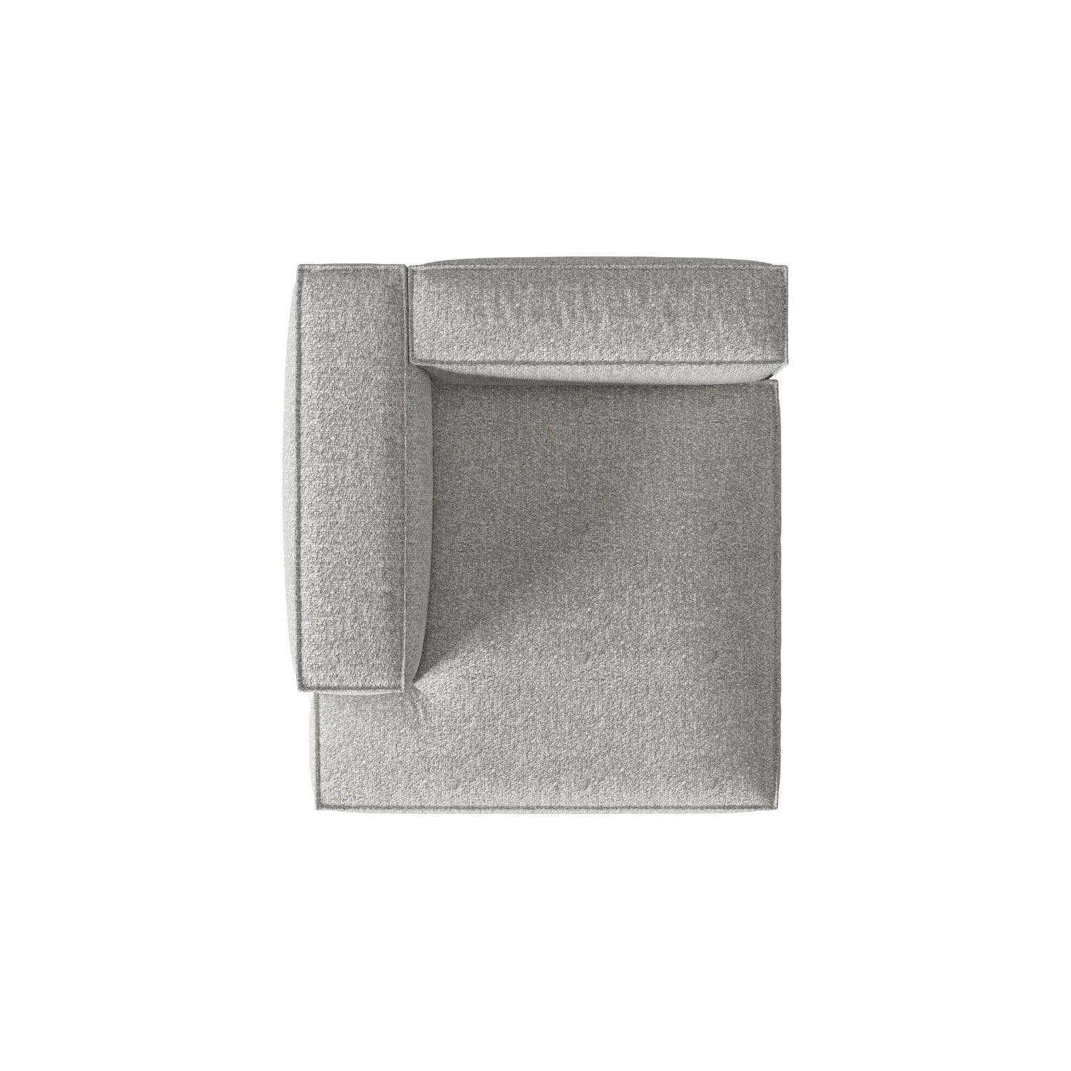 Nuria Modulares Sofa Sitzelement, Linke Seite, aus Boucle in Silber (Monet Silver), 147x147 cm von Micadoni – Bild 5