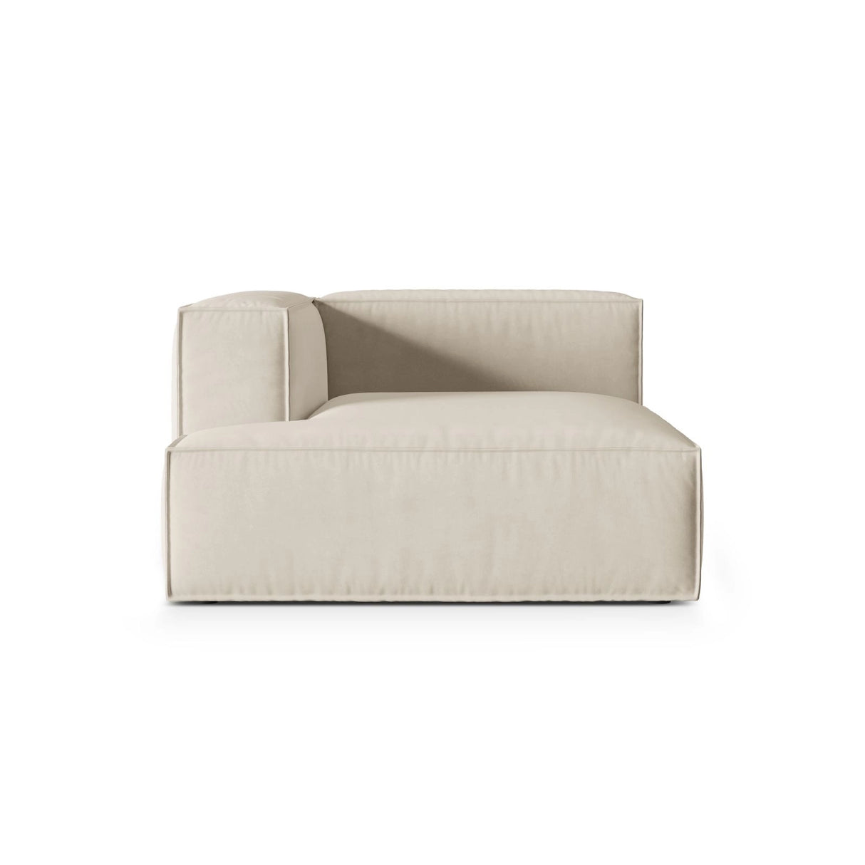 Nuria Modulares Sofa Sitzelement, Linke Seite, aus Samt in Beige (Paris Cream), 147x127 cm von Micadoni – Bild 1