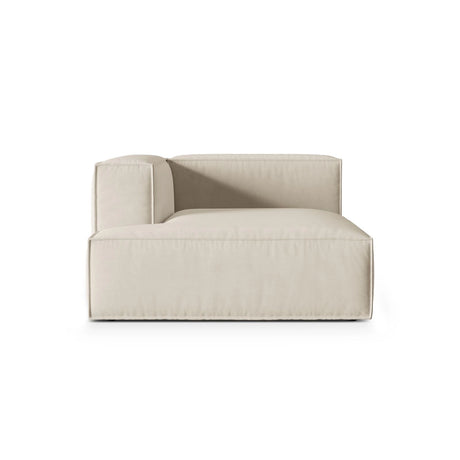 Nuria Modulares Sofa Sitzelement, Linke Seite, aus Samt in Beige (Paris Cream), 147x127 cm von Micadoni – Bild 1