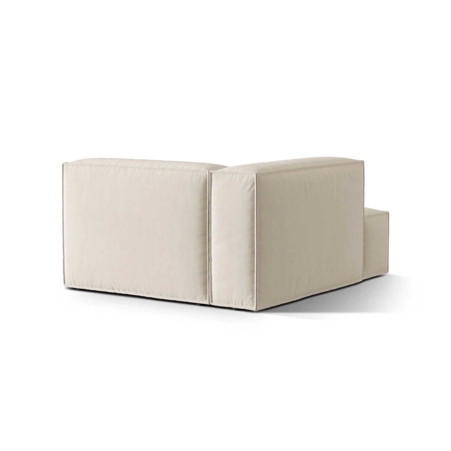 Nuria Modulares Sofa Sitzelement, Linke Seite, aus Samt in Beige (Paris Cream), 147x127 cm von Micadoni – Bild 4