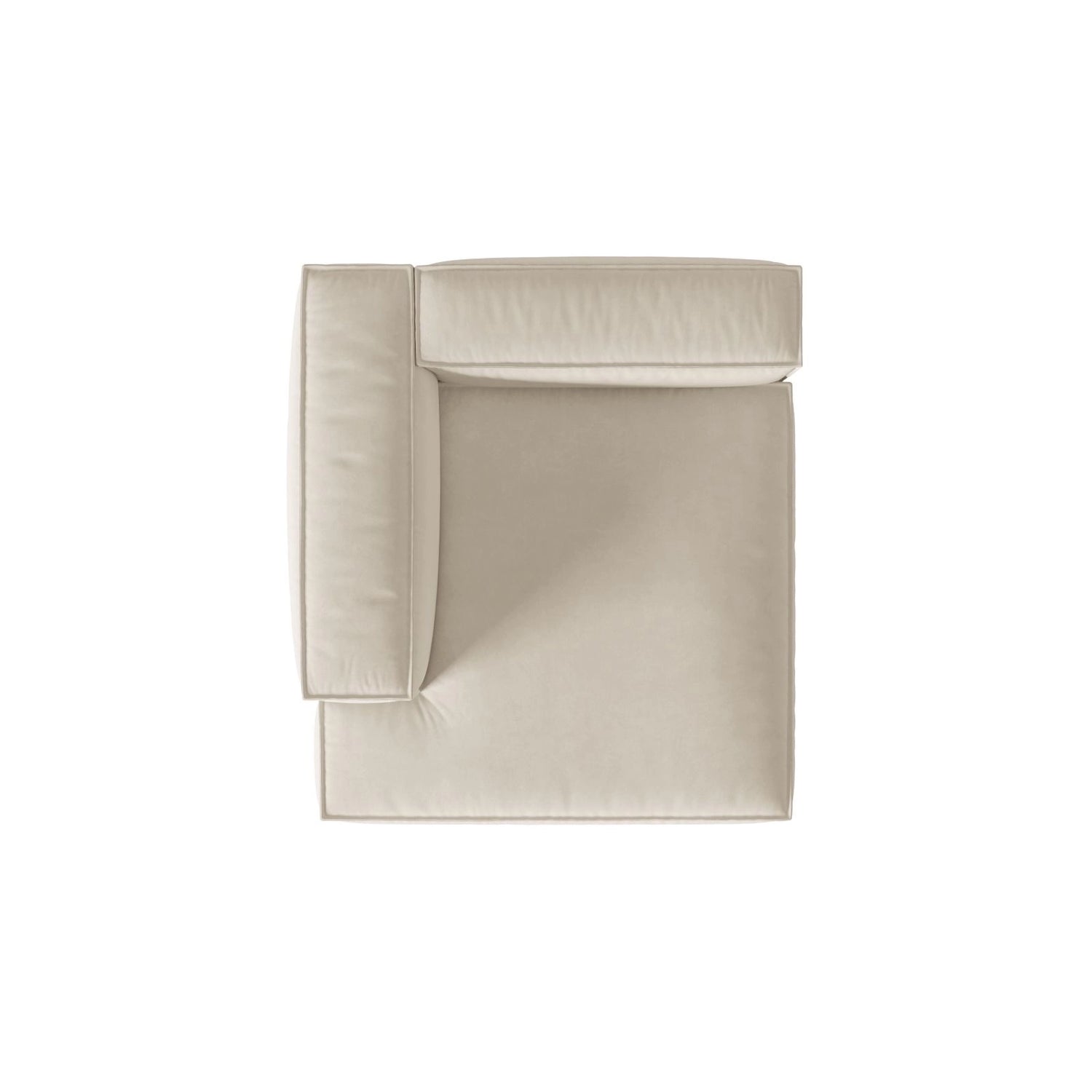 Nuria Modulares Sofa Sitzelement, Linke Seite, aus Samt in Beige (Paris Cream), 147x127 cm von Micadoni – Bild 5