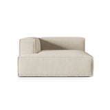 Nuria Modulares Sofa Sitzelement, Linke Seite, aus Samt in Beige (Paris Cream), 147x147 cm von Micadoni – Bild 1