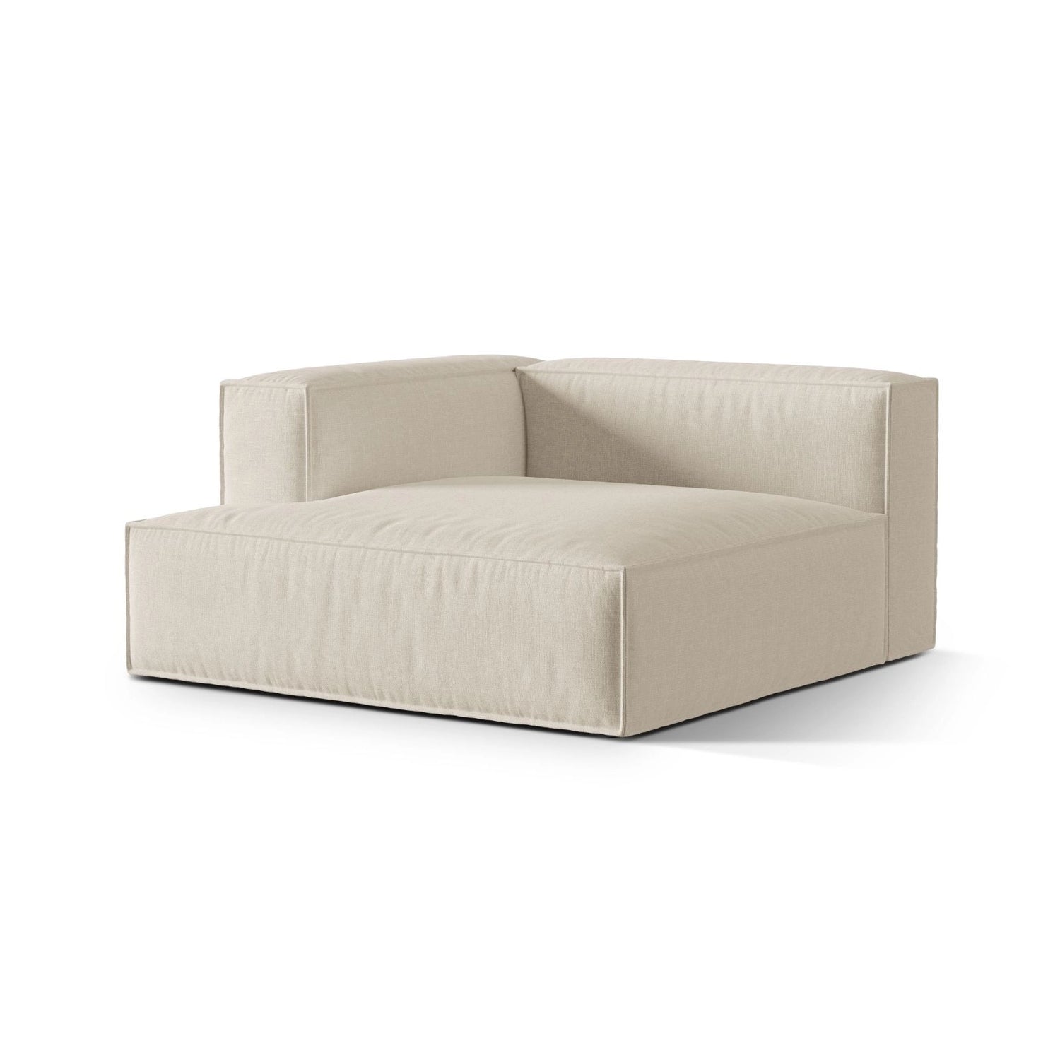 Nuria Modulares Sofa Sitzelement, Linke Seite, aus Samt in Beige (Paris Cream), 147x147 cm von Micadoni – Bild 3