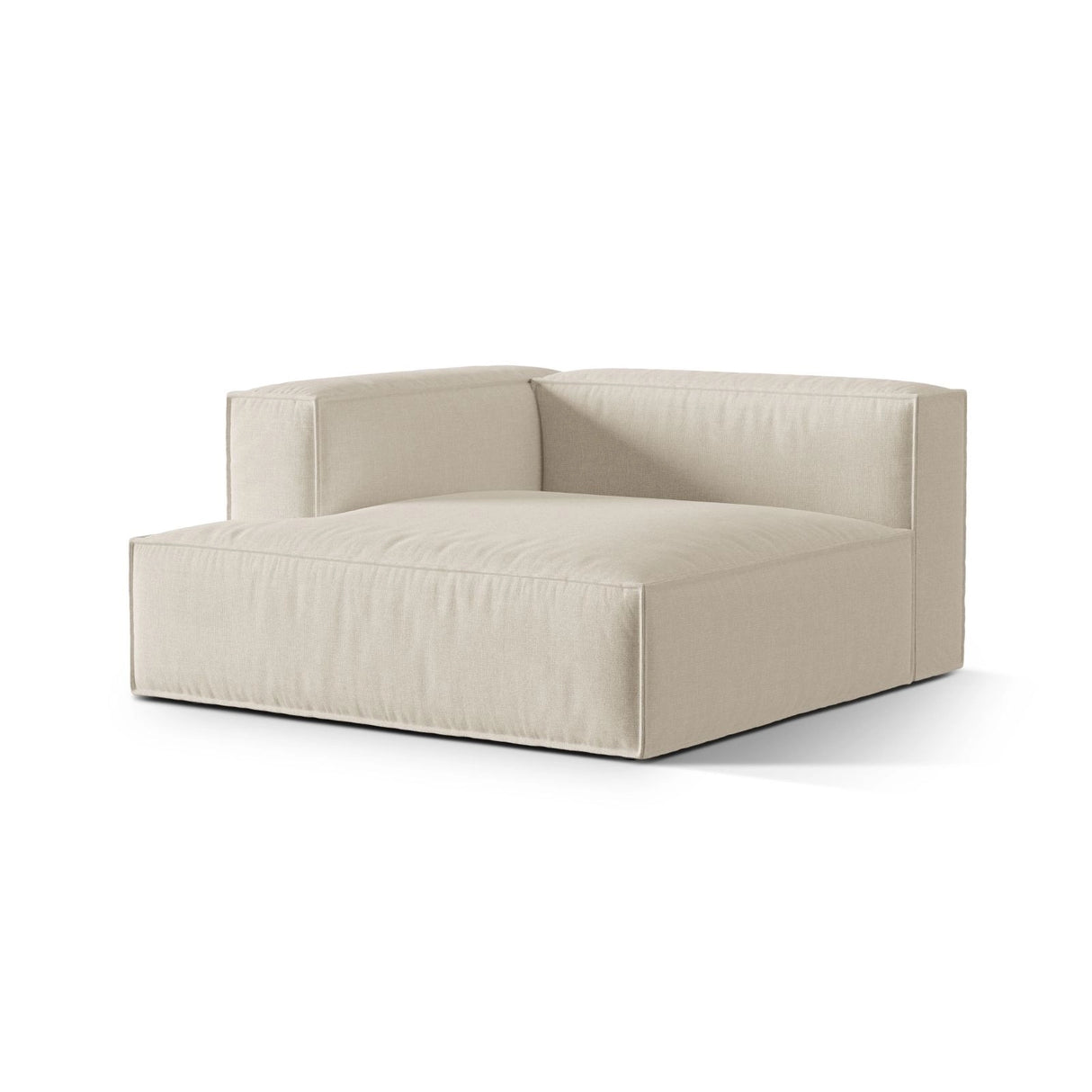 Nuria Modulares Sofa Sitzelement, Linke Seite, aus Samt in Beige (Paris Cream), 147x147 cm von Micadoni – Bild 3