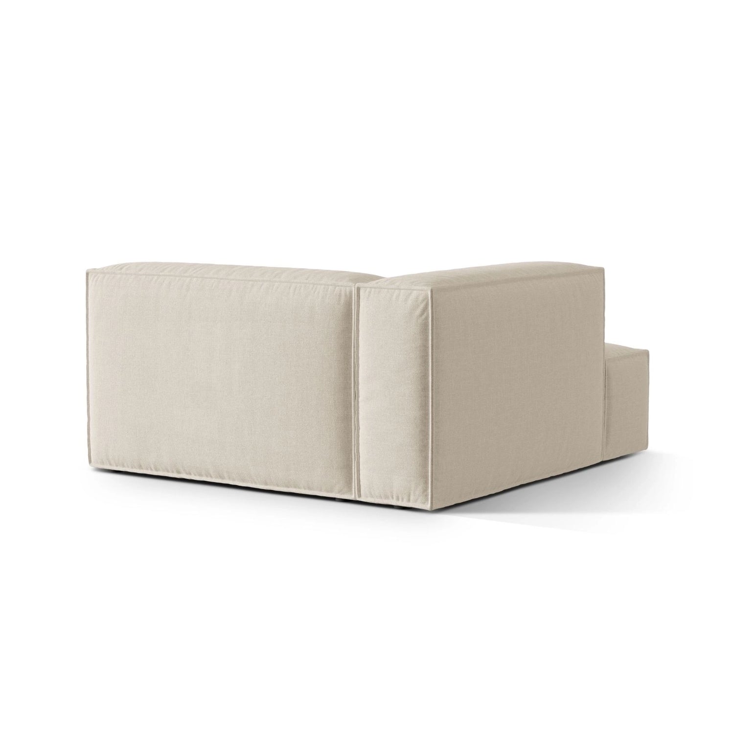 Nuria Modulares Sofa Sitzelement, Linke Seite, aus Samt in Beige (Paris Cream), 147x147 cm von Micadoni – Bild 4