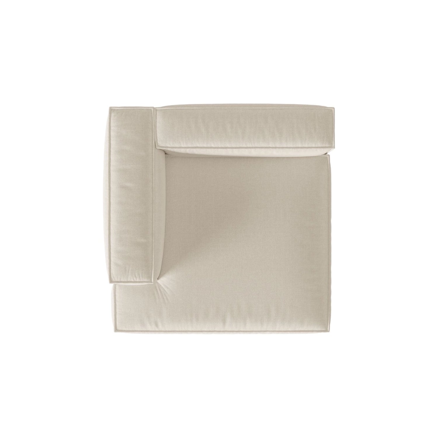 Nuria Modulares Sofa Sitzelement, Linke Seite, aus Samt in Beige (Paris Cream), 147x147 cm von Micadoni – Bild 5