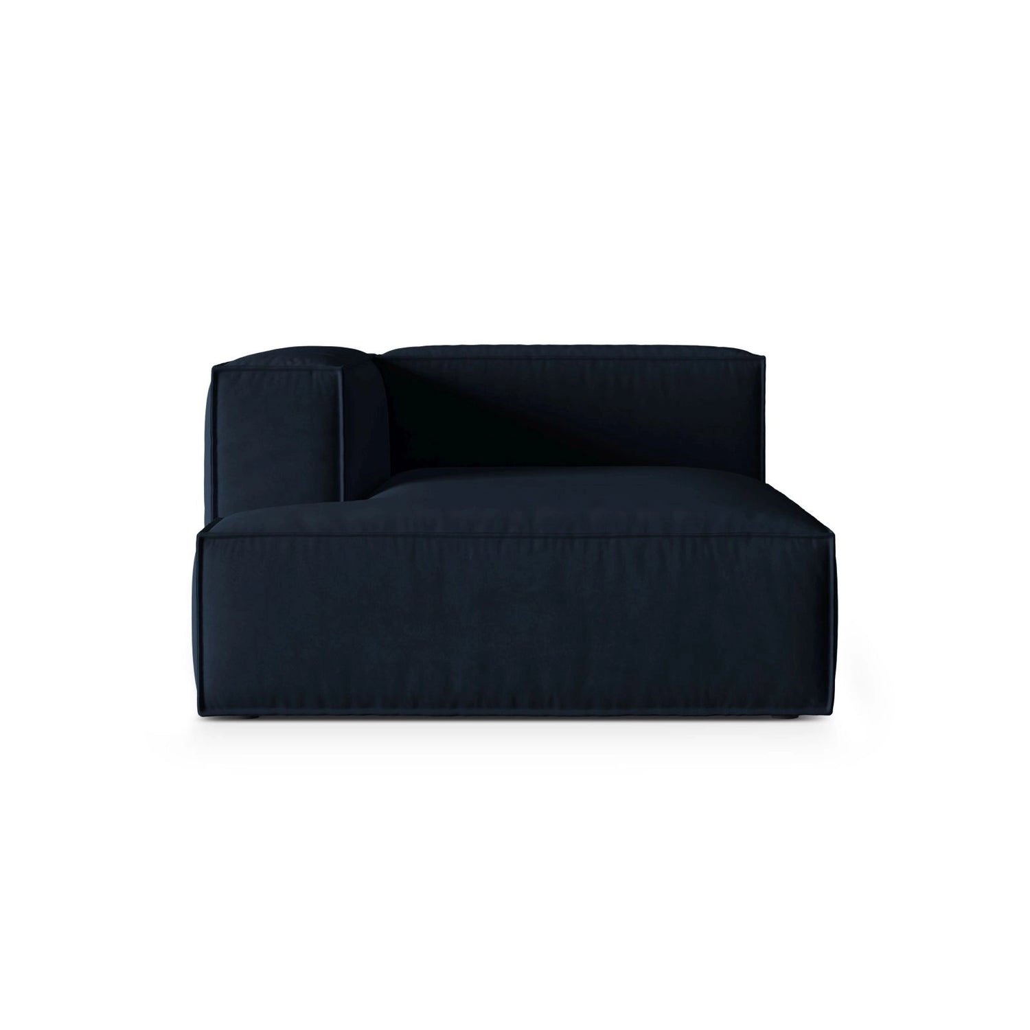 Nuria Modulares Sofa Sitzelement, Linke Seite, aus Samt in Dunkelblau (Paris Deep Blue), 147x127 cm von Micadoni – Bild 1