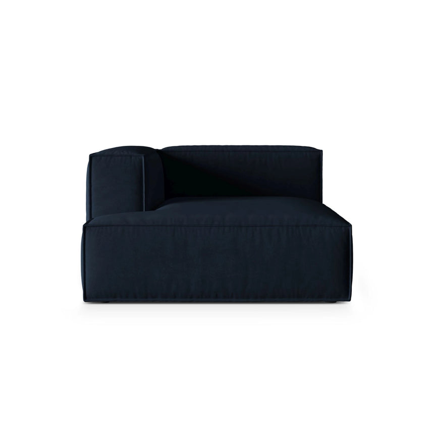Nuria Modulares Sofa Sitzelement, Linke Seite, aus Samt in Dunkelblau (Paris Deep Blue), 147x127 cm von Micadoni – Bild 1