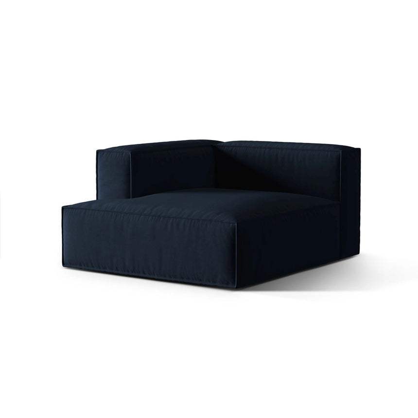 Nuria Modulares Sofa Sitzelement, Linke Seite, aus Samt in Dunkelblau (Paris Deep Blue), 147x127 cm von Micadoni – Bild 3