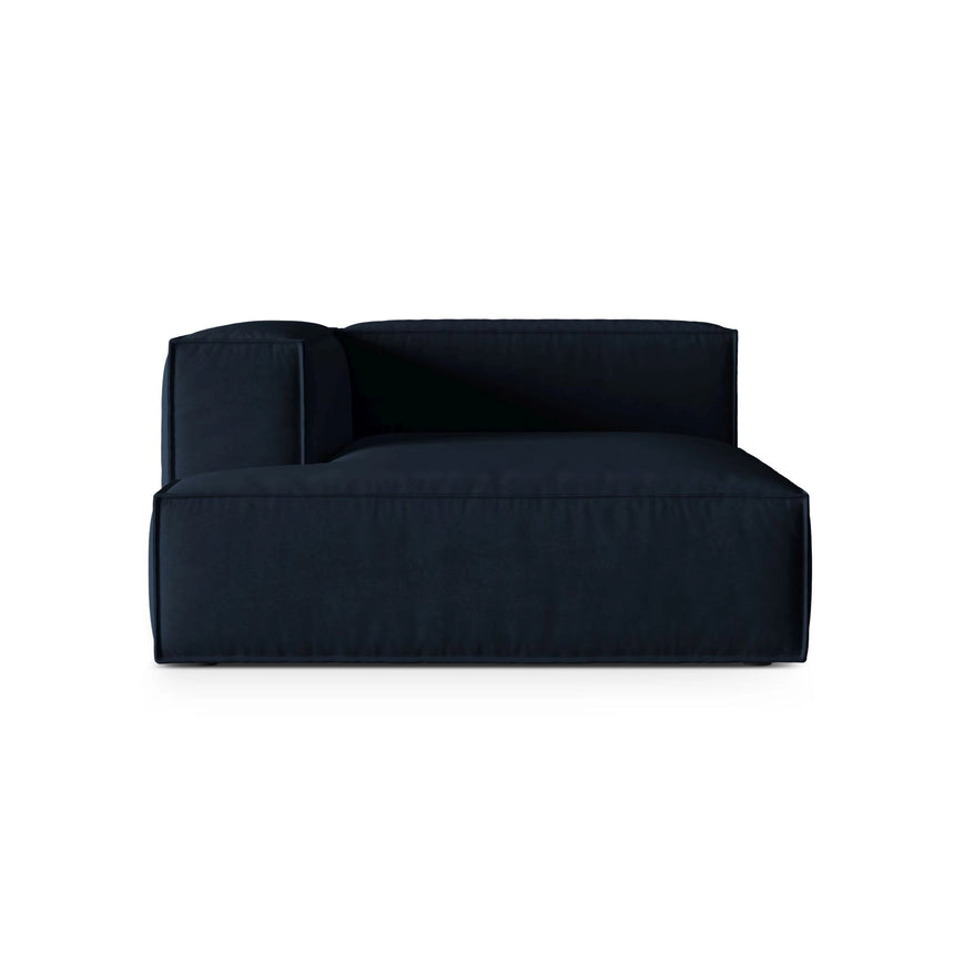 Nuria Modulares Sofa Sitzelement, Linke Seite, aus Samt in Dunkelblau (Paris Deep Blue), 147x147 cm von Micadoni – Bild 1