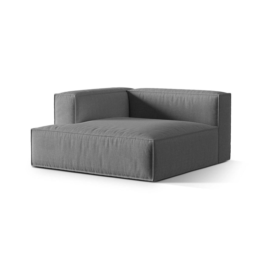 Nuria Modulares Sofa Sitzelement, Linke Seite, aus Samt in Grau (Paris Steel), 147x147 cm von Micadoni – Bild 3