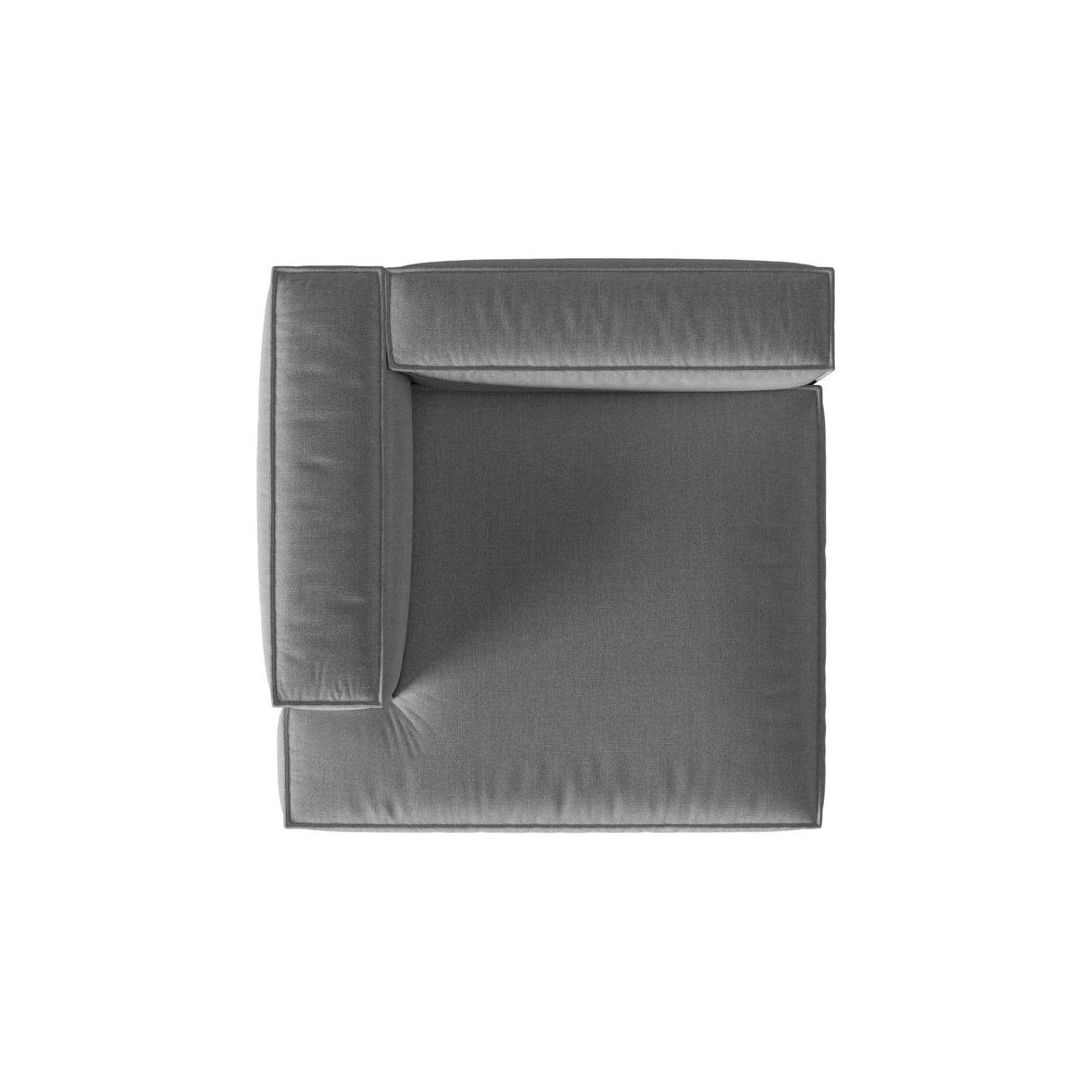 Nuria Modulares Sofa Sitzelement, Linke Seite, aus Samt in Grau (Paris Steel), 147x147 cm von Micadoni – Bild 5