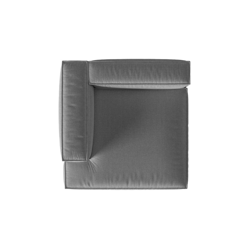 Nuria Modulares Sofa Sitzelement, Linke Seite, aus Samt in Grau (Paris Steel), 147x147 cm von Micadoni – Bild 5