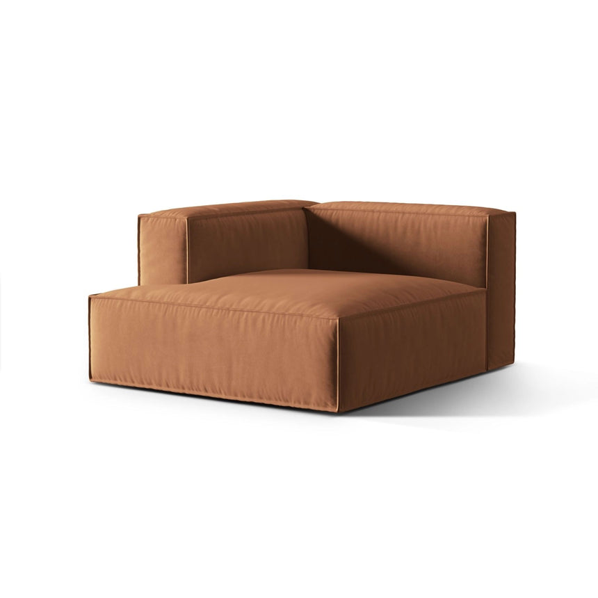 Nuria Modulares Sofa Sitzelement, Linke Seite, aus Samt in Honig (Paris Teja), 147x127 cm von Micadoni – Bild 3