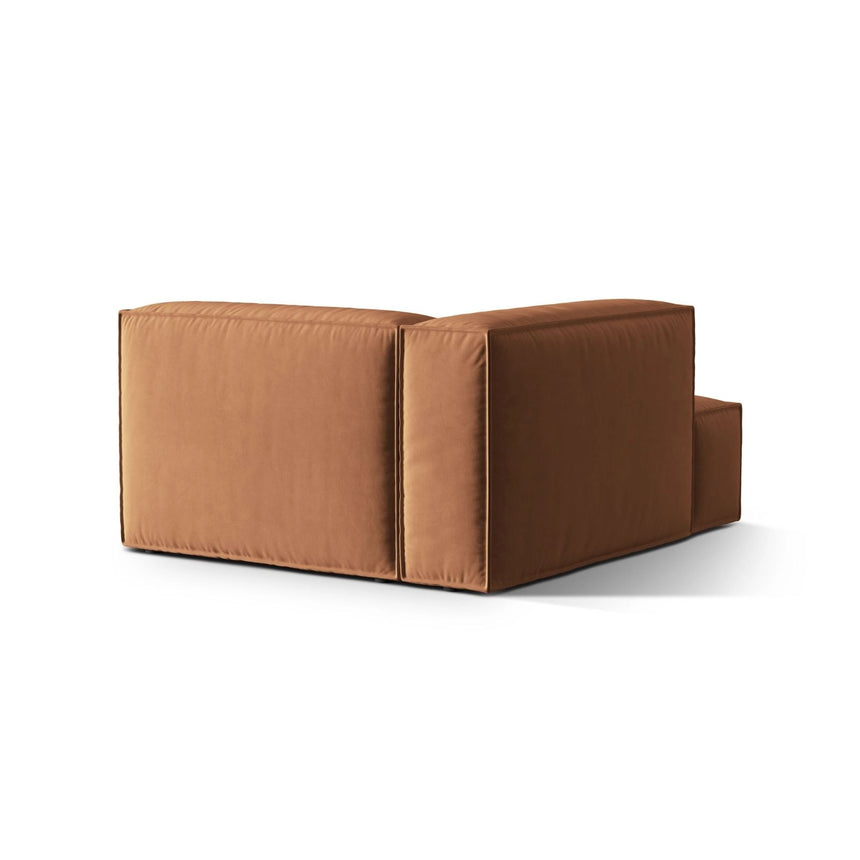 Nuria Modulares Sofa Sitzelement, Linke Seite, aus Samt in Honig (Paris Teja), 147x127 cm von Micadoni – Bild 4
