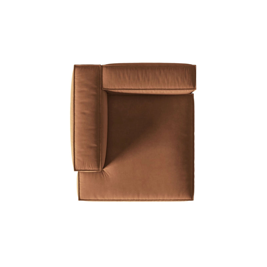 Nuria Modulares Sofa Sitzelement, Linke Seite, aus Samt in Honig (Paris Teja), 147x127 cm von Micadoni – Bild 5