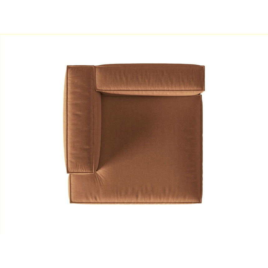 Nuria Modulares Sofa Sitzelement, Linke Seite, aus Samt in Honig (Paris Teja), 147x147 cm von Micadoni – Bild 5