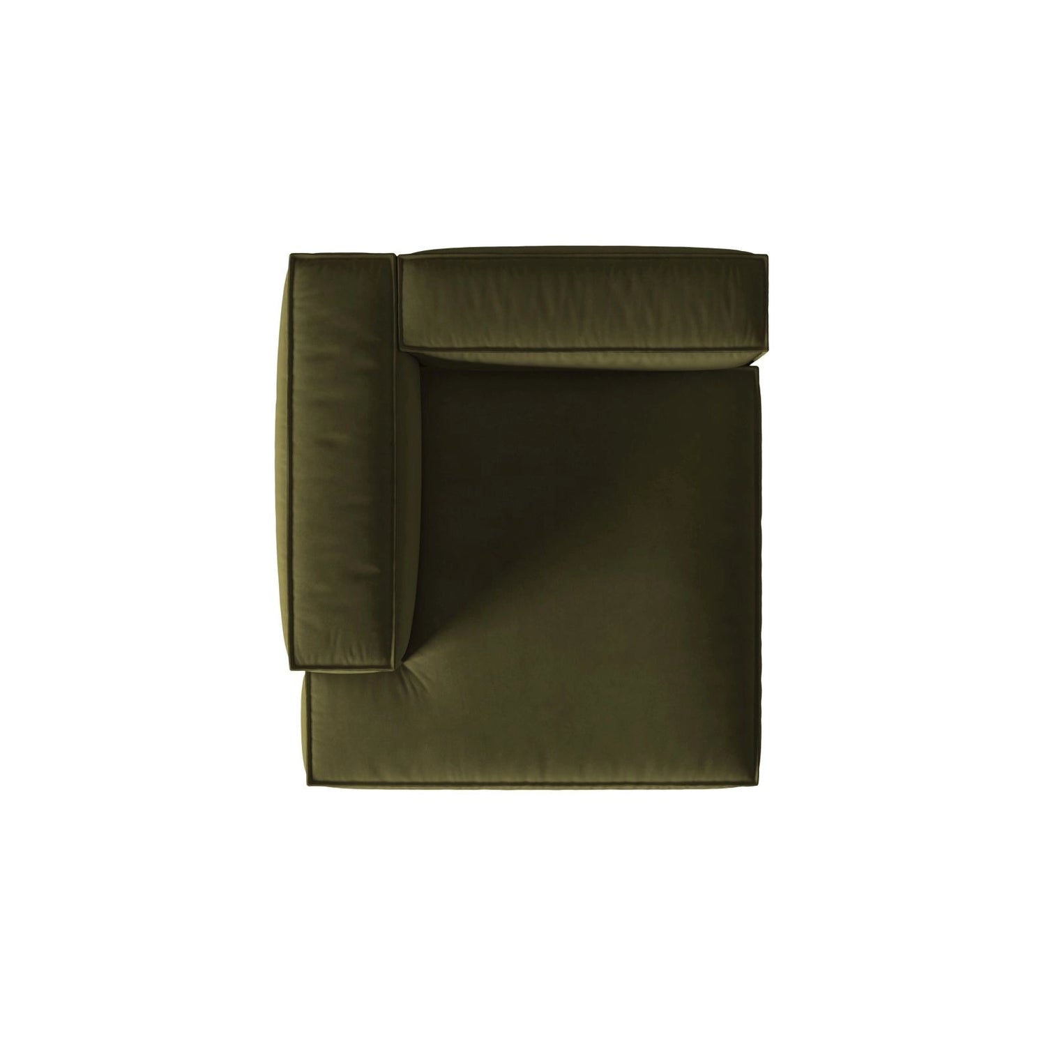 Nuria Modulares Sofa Sitzelement, Linke Seite, aus Samt in Moosgrün meliert (Paris Forest), 147x127 cm von Micadoni – Bild 5