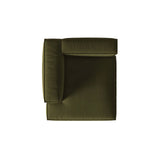 Nuria Modulares Sofa Sitzelement, Linke Seite, aus Samt in Moosgrün meliert (Paris Forest), 147x127 cm von Micadoni – Bild 5