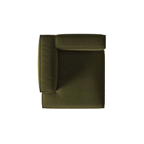 Nuria Modulares Sofa Sitzelement, Linke Seite, aus Samt in Moosgrün meliert (Paris Forest), 147x127 cm von Micadoni – Bild 5
