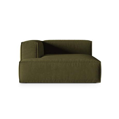 Nuria Modulares Sofa Sitzelement, Linke Seite, aus Samt in Moosgrün meliert (Paris Forest), 147x147 cm von Micadoni – Bild 1