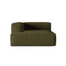 Nuria Modulares Sofa Sitzelement, Linke Seite, aus Samt in Moosgrün meliert (Paris Forest), 147x147 cm von Micadoni – Bild 1