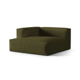 Nuria Modulares Sofa Sitzelement, Linke Seite, aus Samt in Moosgrün meliert (Paris Forest), 147x147 cm von Micadoni – Bild 3