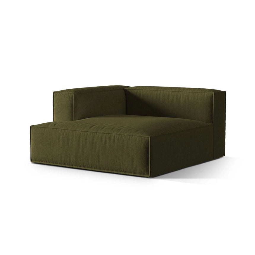 Nuria Modulares Sofa Sitzelement, Linke Seite, aus Samt in Moosgrün meliert (Paris Forest), 147x147 cm von Micadoni – Bild 3