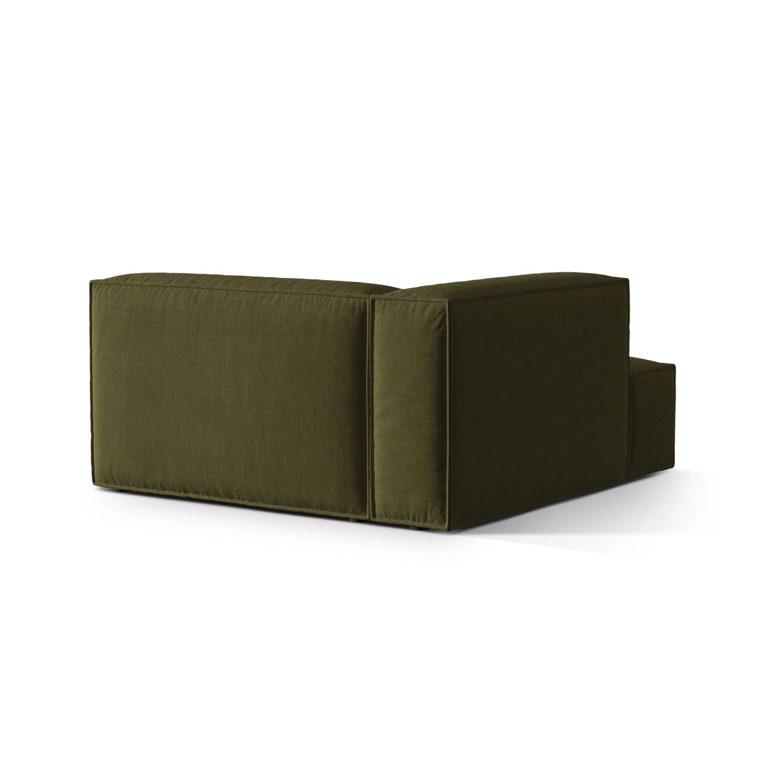 Nuria Modulares Sofa Sitzelement, Linke Seite, aus Samt in Moosgrün meliert (Paris Forest), 147x147 cm von Micadoni – Bild 4