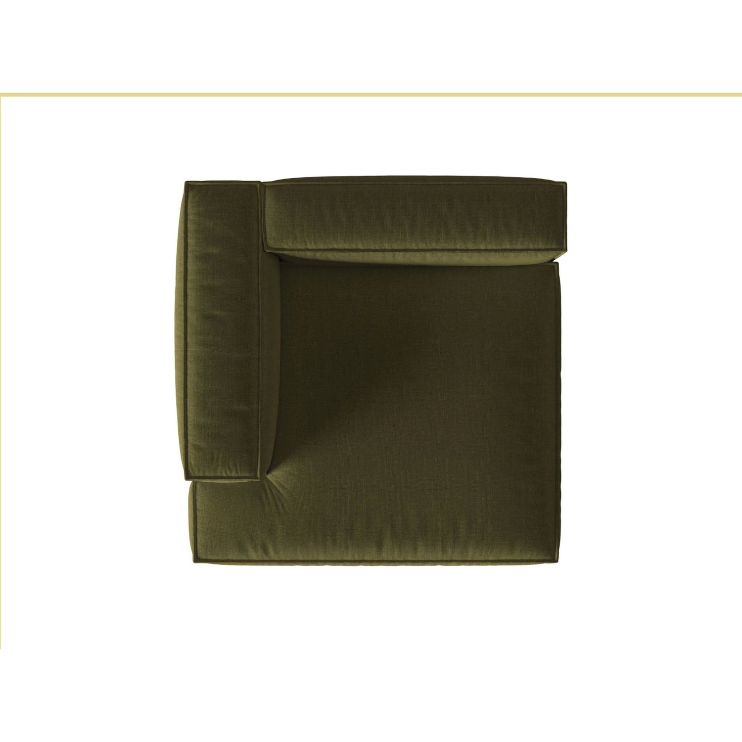 Nuria Modulares Sofa Sitzelement, Linke Seite, aus Samt in Moosgrün meliert (Paris Forest), 147x147 cm von Micadoni – Bild 5