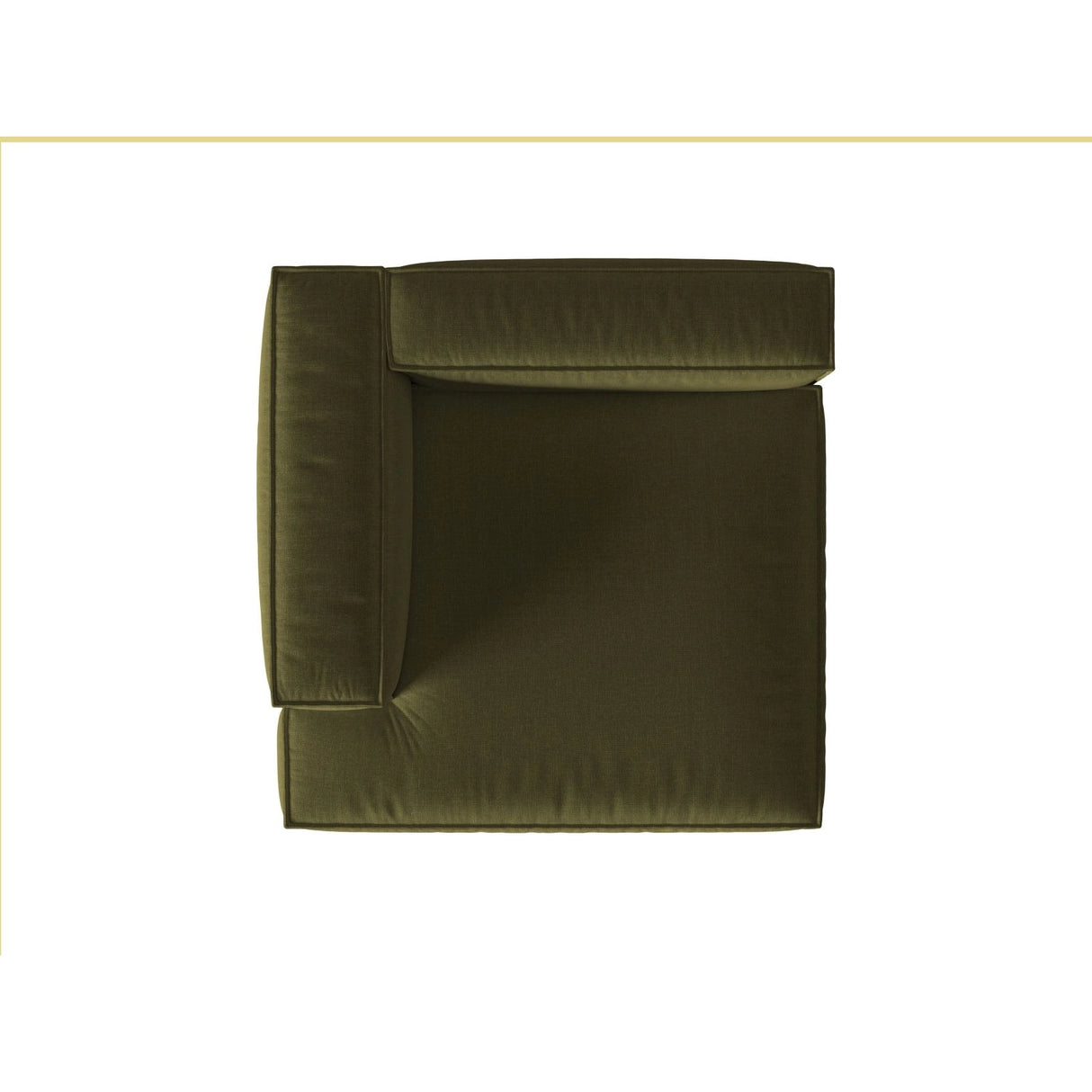 Nuria Modulares Sofa Sitzelement, Linke Seite, aus Samt in Moosgrün meliert (Paris Forest), 147x147 cm von Micadoni – Bild 5