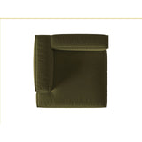 Nuria Modulares Sofa Sitzelement, Linke Seite, aus Samt in Moosgrün meliert (Paris Forest), 147x147 cm von Micadoni – Bild 5