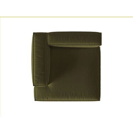 Nuria Modulares Sofa Sitzelement, Linke Seite, aus Samt in Moosgrün meliert (Paris Forest), 147x147 cm von Micadoni – Bild 5