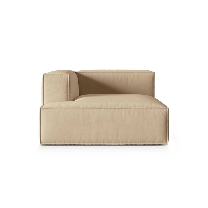 Nuria Modulares Sofa Sitzelement, Linke Seite, aus Samt in Nude (Paris Beige), 147x127 cm von Micadoni – Bild 1