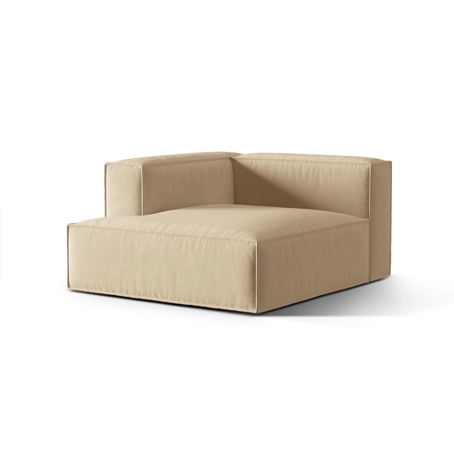 Nuria Modulares Sofa Sitzelement, Linke Seite, aus Samt in Nude (Paris Beige), 147x127 cm von Micadoni – Bild 3