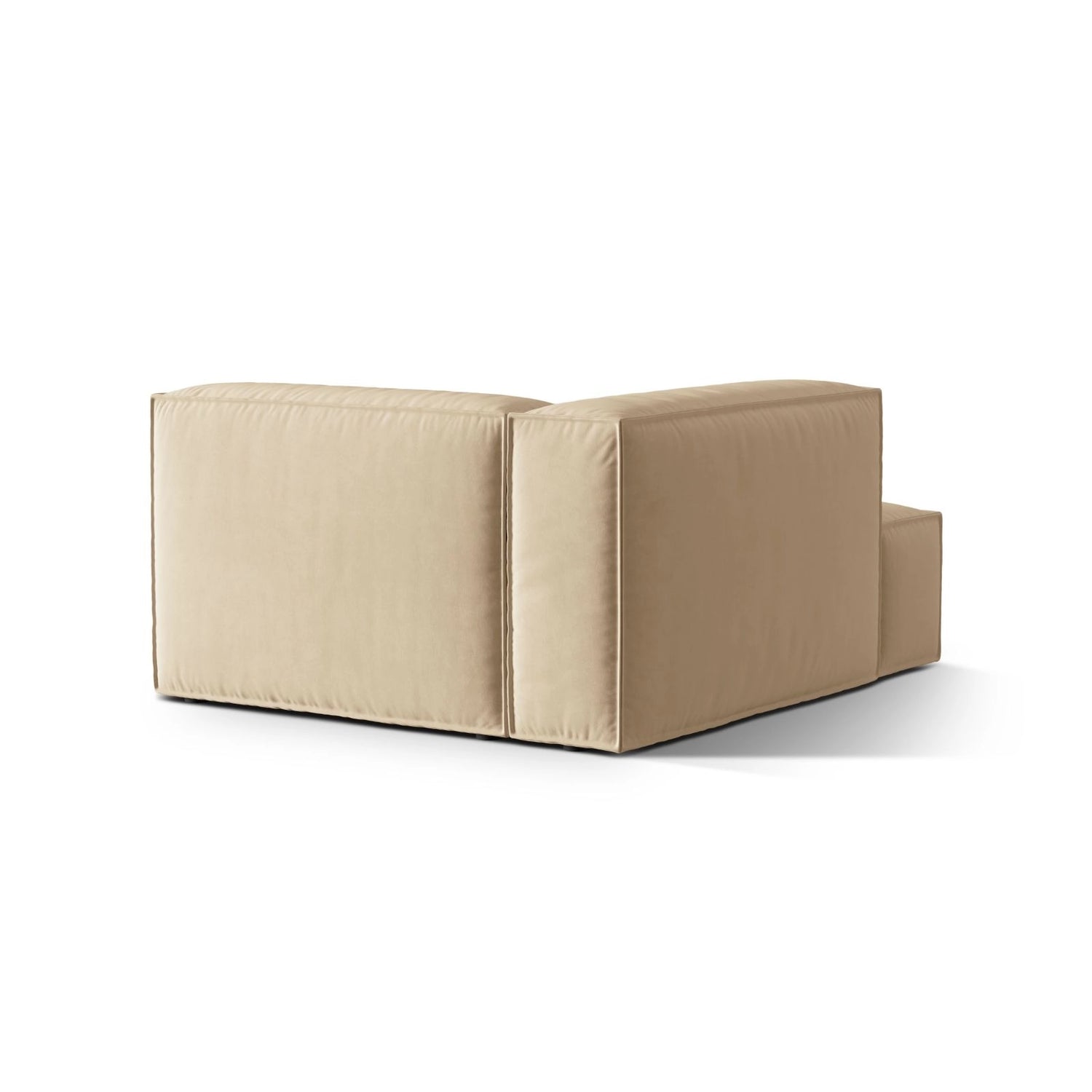 Nuria Modulares Sofa Sitzelement, Linke Seite, aus Samt in Nude (Paris Beige), 147x127 cm von Micadoni – Bild 4