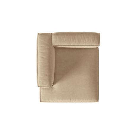 Nuria Modulares Sofa Sitzelement, Linke Seite, aus Samt in Nude (Paris Beige), 147x127 cm von Micadoni – Bild 5