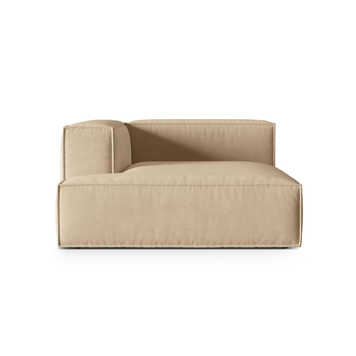 Nuria Modulares Sofa Sitzelement, Linke Seite, aus Samt in Nude (Paris Beige), 147x147 cm von Micadoni – Bild 1
