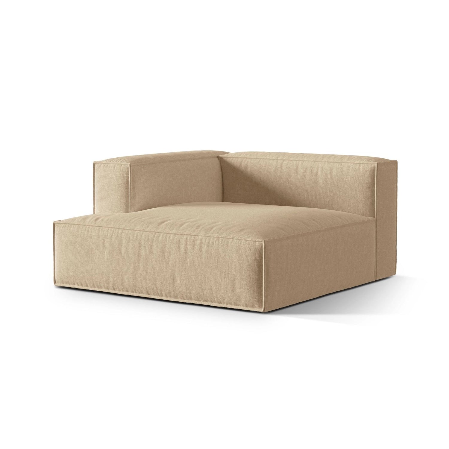 Nuria Modulares Sofa Sitzelement, Linke Seite, aus Samt in Nude (Paris Beige), 147x147 cm von Micadoni – Bild 3