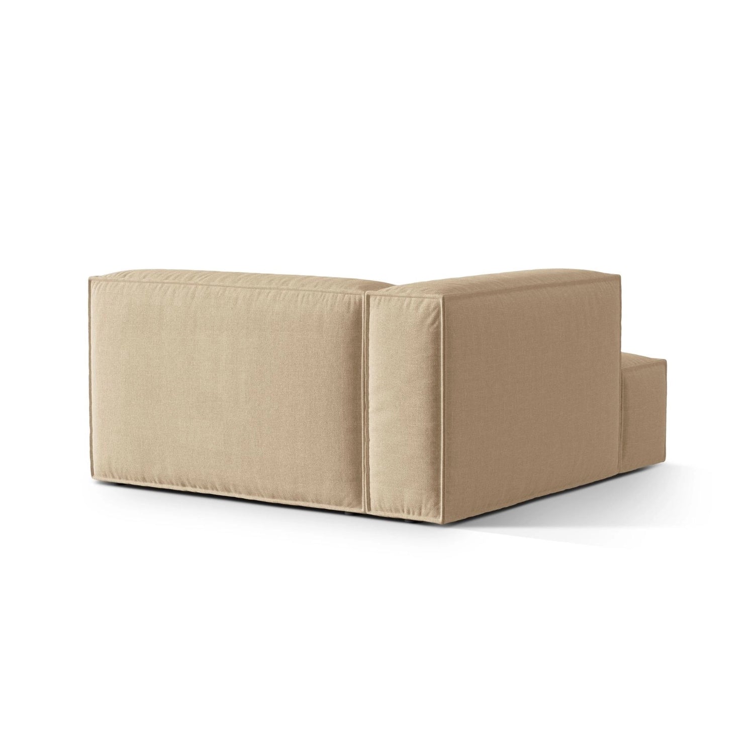 Nuria Modulares Sofa Sitzelement, Linke Seite, aus Samt in Nude (Paris Beige), 147x147 cm von Micadoni – Bild 4