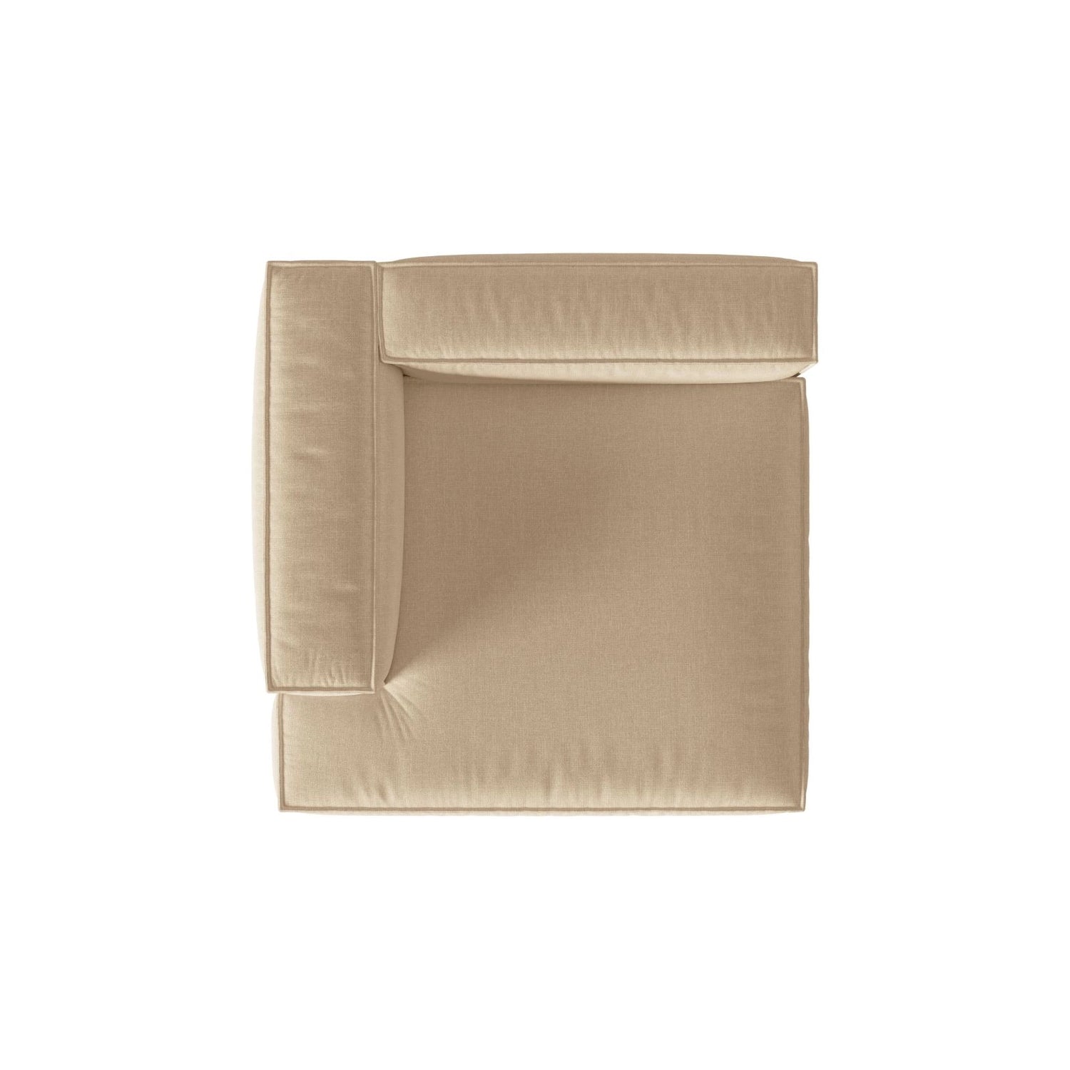 Nuria Modulares Sofa Sitzelement, Linke Seite, aus Samt in Nude (Paris Beige), 147x147 cm von Micadoni – Bild 5