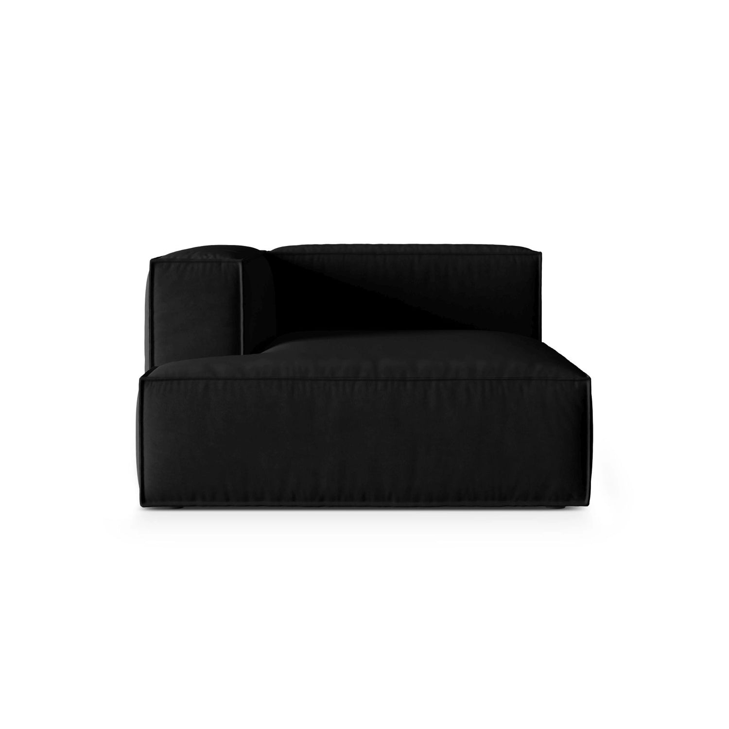 Nuria Modulares Sofa Sitzelement, Linke Seite, aus Samt in Schwarz (Paris Black), 147x127 cm von Micadoni – Bild 1