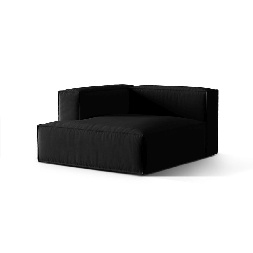 Nuria Modulares Sofa Sitzelement, Linke Seite, aus Samt in Schwarz (Paris Black), 147x127 cm von Micadoni – Bild 3