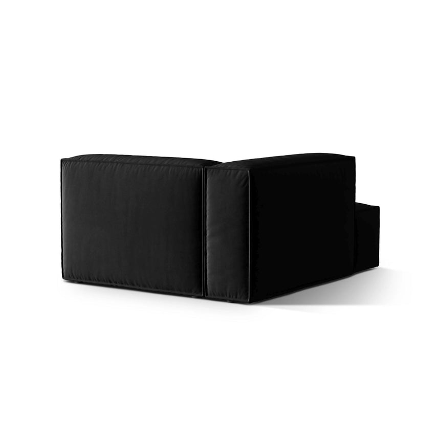 Nuria Modulares Sofa Sitzelement, Linke Seite, aus Samt in Schwarz (Paris Black), 147x127 cm von Micadoni – Bild 4