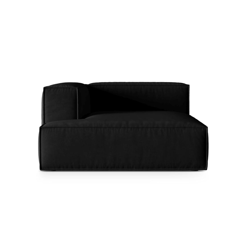Nuria Modulares Sofa Sitzelement, Linke Seite, aus Samt in Schwarz (Paris Black), 147x147 cm von Micadoni – Bild 1